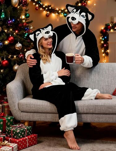 vavalad Dog Costume for Adults Animal Cosplay Dog Onesie Costume Pajamas Women Men in Kuwait