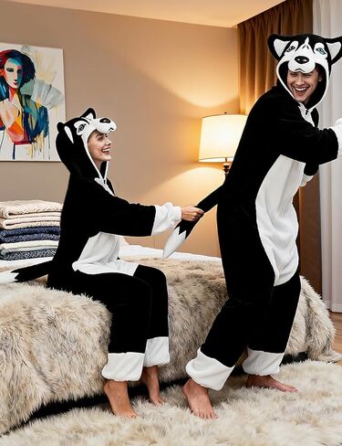 vavalad Dog Costume for Adults Animal Cosplay Dog Onesie Costume Pajamas Women Men in Kuwait