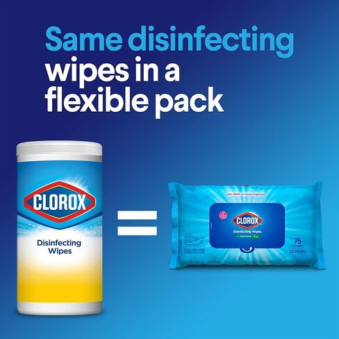 Clorox Disinfecting Wipes Value Pack, Household Essentials, 75 Count, Pack of 3 (Package May Vary) in Kuwait