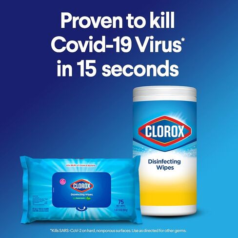Clorox Disinfecting Wipes Value Pack, Household Essentials, 75 Count, Pack of 3 (Package May Vary) in Kuwait