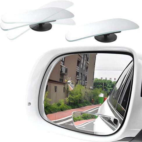 2 PCS Blind Spot Mirrors, Rectangular HD Glass Frameless Rear View Mirror with Adjustable Stick, Universal Convex Wide Angle Blindspot Side Mirror for Cars Trucks SUVs in Saudi Arabia