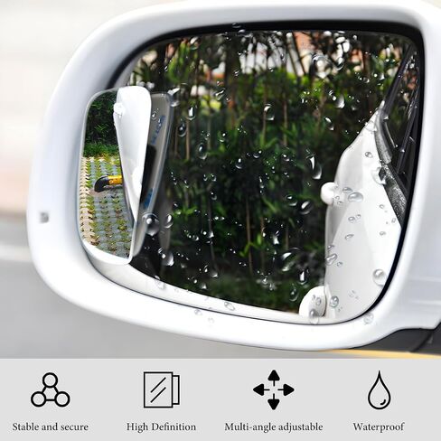 2 PCS Blind Spot Mirrors, Rectangular HD Glass Frameless Rear View Mirror with Adjustable Stick, Universal Convex Wide Angle Blindspot Side Mirror for Cars Trucks SUVs in Saudi Arabia