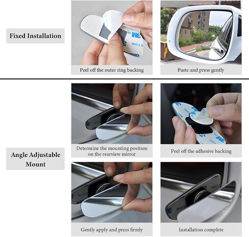 2 PCS Blind Spot Mirrors, Rectangular HD Glass Frameless Rear View Mirror with Adjustable Stick, Universal Convex Wide Angle Blindspot Side Mirror for Cars Trucks SUVs in Saudi Arabia