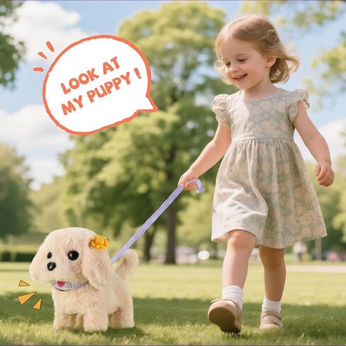 لعبة الكلب للأطفال، ألعاب محشوة قطيفة تفاعلية للكلاب التي تمشي وتنبح، 16 قطعة من مجموعة اللعب الإلكترونية لرعاية الحيوانات الأليفة مع حقيبة ظهر، ألعاب العريس والأعلاف، هدايا للفتيات 3-5 5-7 6-8 8-12 in Kuwait