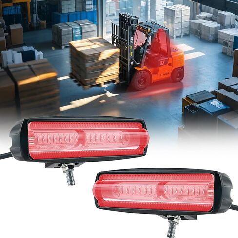 3-Lens High-Brightness Forklift Warning Light, Red LED Forklift Safety Light, 30W DC 12V-100V, Adjustable Beam & Easy Installation for AGV, Warehouse & Industrial Vehicles (2Pcs) in Saudi Arabia