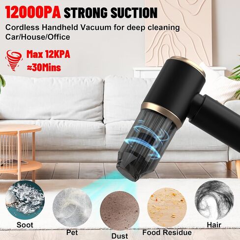 Handheld Car Vacuum Portable Cordless, 20000PA High Power 4 in 1 Vacuum Cleaner & Air Duster & Air Blower with 4000mAh Brushless Motor and Multi-Nozzles for Car, Home, Office, Camping, Pet in Saudi Arabia
