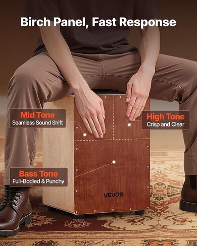 Cajon ثلاثية النغمة ، طبل Cajon Cajon Box المحمول مع سلاسل الجيتار الداخلية فريدة من نوعها in Kuwait