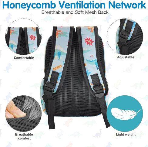 Kids Backpack for Girls Boys - 15 Inch Dinosaur Childrens Backpack Cute School Bag Kindergarten Backpack for Ages 3-8, Black in Kuwait