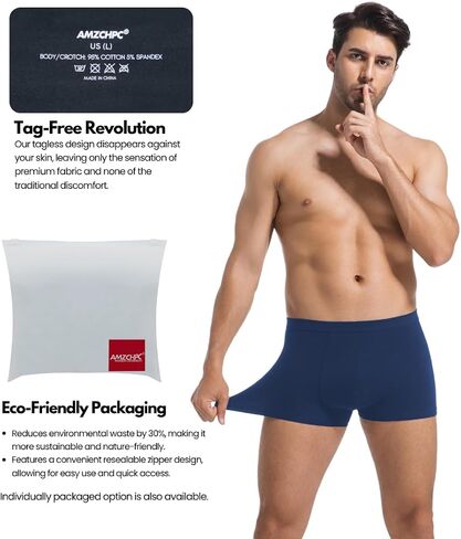 Men's Cotton Trunks Soft Stretch Underwear Comfort Fit Boxer Brief Style 4-Pack in Saudi Arabia