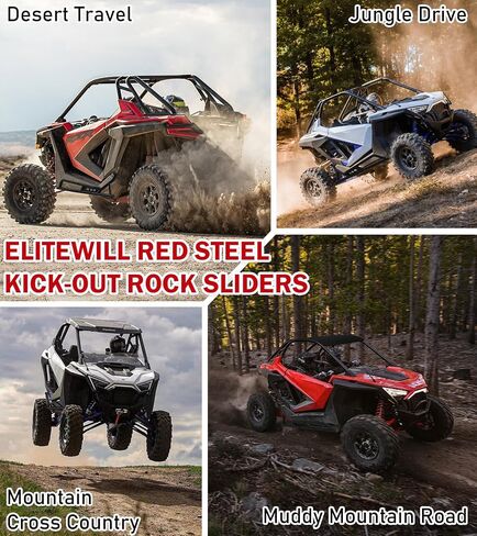 ELITEWILL RZR PRO XP Nerf Bars Rock Sliders Red Fit for 2020-2024 RZR PRO XP, RZR Turbo R and RZR Pro R Side Step Bumper Guard Tree Kickers Replace OEM 2889208-458 2889208-293, 2-Seater in Saudi Arabia