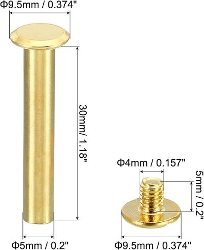 براغي شيكاغو M5x18mm من باتيكل، 100 مجموعة من براغي شيكاغو فيليبس ومسامير برغي جلدية ومسامير نحاسية وموصلات فولاذية لحزام الجلد وألبومات صور القصاصات، فضي in Saudi Arabia