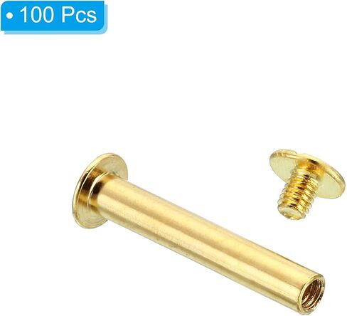 براغي شيكاغو M5x18mm من باتيكل، 100 مجموعة من براغي شيكاغو فيليبس ومسامير برغي جلدية ومسامير نحاسية وموصلات فولاذية لحزام الجلد وألبومات صور القصاصات، فضي in Saudi Arabia