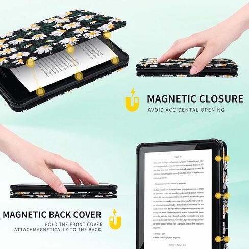 Case for Floral Kindle Paperwhite Case (2024/2021) – 7"/6.8" Auto Wake/Sleep Cover for 12th/11th Gen – Handcrafted Design(Flowers) in Saudi Arabia