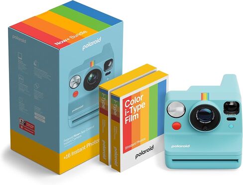 Polaroid Now + 3rd Generation I -Type Camera + Bundle - الآن + تطبيق Bluetooth يتم التحكم في كاميرا بيضاء + 16 صورة ملونة (6562) in Kuwait