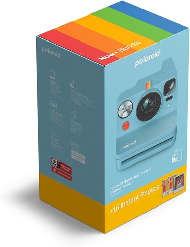 Polaroid Now + 3rd Generation I -Type Camera + Bundle - الآن + تطبيق Bluetooth يتم التحكم في كاميرا بيضاء + 16 صورة ملونة (6562) in Kuwait
