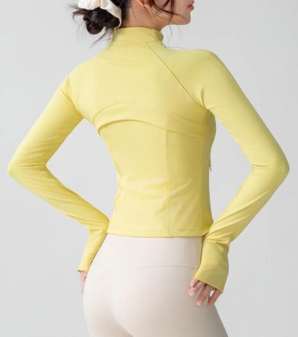 Women's sports jacket waisted full zipper back hollow design yoga clothing casual fashion running long-sleeved in Saudi Arabia