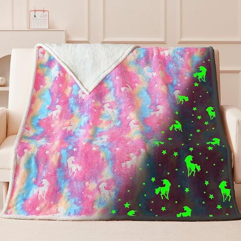 QSTEHEML Soccer Glow in The Dark Blanket,Football Gifts Toys for Kids Boys Age 3-12 Years Old,Birthday, for Toddler, Teen, Son, Soft Luminous Throw Blanket 50"×60" in Saudi Arabia