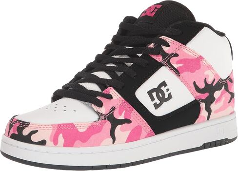 DC Women's Manteca 4 Mid High Top Casual Skate Shoe, Black/Multi, 8.5 in Saudi Arabia