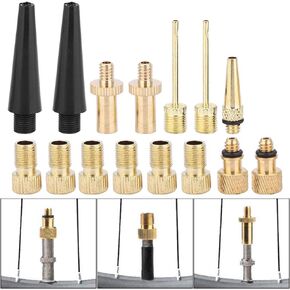 Vbest life 15 PCS Air Valve Kit, Portable Pump Air Valve Converter Bike Copper Valves Adapters DV SV AV Kit