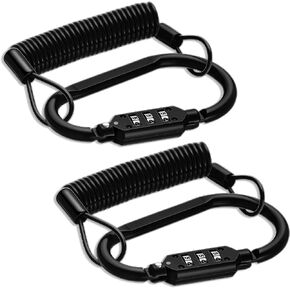 Flutesan 2 Sets Motorcycle Helmet Lock and Security Cable Universal Combination Lock Motorbike Motorcycle Security Pin Locking Chain for Secures Your Helmet, Jacket, Gloves, Bag, Luggage, Black