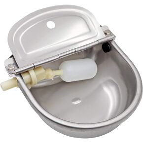 Automatic Waterer Water Bowl Water Dispenser for Dog Chicken Poultry Horse Hog,304 Stainless Steel Livestock Water Trough with 1/2 Float Valve