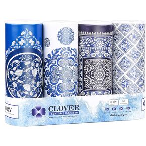 Clover Car Tissues- Facial Tissues in Canisters with Practical Cup Holder, Facial Tissues with Lotion Fit Car、Travel、Home、Office ，3-Ply, 50 Count / 4 Canisters