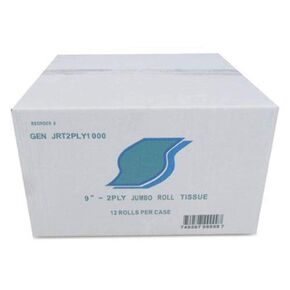 GEN JRT2PLY1000 Jumbo Bath Tissue, 2-Ply, White, 9 in Diameter (Case of 12)