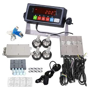 PEC Tools Digital Indicator Kit for Floor Scale for Warehouse and Animal Weighing - 5,000 Lbs. Capacity Load Cells, Mounting Plates, and Summing Card- 18" x 18"
