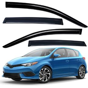 Lightronic WV94807 Outside-Mount Side Window Visor Deflector Rain Guard, Dark Smoke, 4-Pieces Set, Fits 2017-2018 Toyota Corolla iM Hatchback