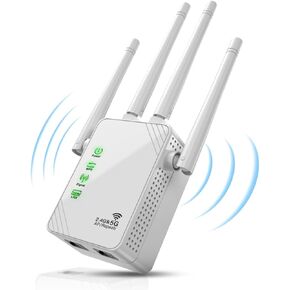 2024 Enhanced WiFi Extender | 4X Faster, Dual Band 5GHz/2.4GHz Longest Range Up to 9,800 sq.ft| Supports 40+ Device | Internet Repeater with 2 Ethernet Port| Seamless Setup | for Multiple Device Users in Kuwait