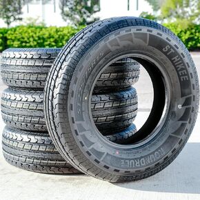 Set of 4 (FOUR) Roundrule ST Hikee Semi Steel Premium Trailer Radial Tires-ST225/75R15 225/75/15 225/75-15 117/112L Load Range E LRE 10-Ply BSW Black Side Wall