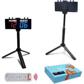 YZ Battery Powered Scoreboard Clock Timer with Buttons, Portable Digital Scoreboard with Remote, Electronic Scoreboard with Stand, Cornhole Score Keeper for Outdoor Yard Games/Shuffleboard/Pickleball