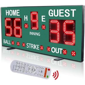 YZ LED Portable Baseball Scoreboard for Fence, High-Light Digital Scoreboard with Remote, Rechargeable Wireless Electronic Baseball Scoreboard, Baseball Score Keeper with Innings Balls Strikes Outs
