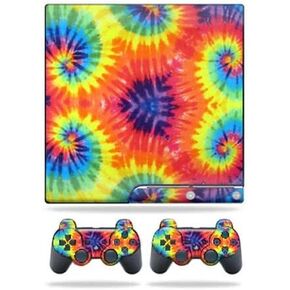 MightySkins Skin Compatible with Sony Playstation 3 PS3 Slim Skins + 2 Controller Skins Sticker Tie Dye 2