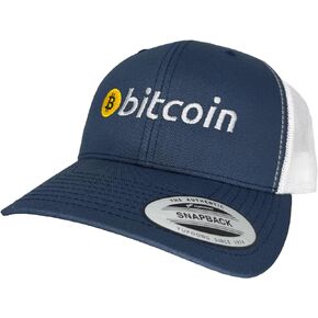 Bitcoin Trucker Hat Navy/White - Stylish Cap for Digital Currency Enthusiasts, Perfect Accessory for Bitcoin Investors