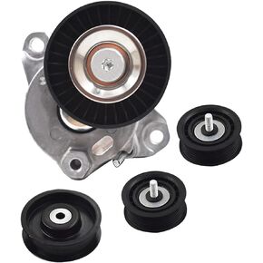 Silscvtt 4Pcs Drive Belt Tensioner with Idler Pulleys 2722021019 Replacement for Mercedes Benz C300 C350 S550 ML550 CLK350 R350