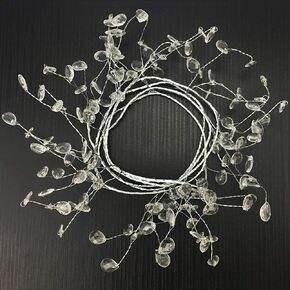EORTA 94 Inch Crystal Beaded Garland Clear Diamond Branch Chandelier Twinkle Acrylic Ice Silver Wire String Wreath Party Decoration for Wedding DIY Craft Jewelry Making, Diamond Pattern