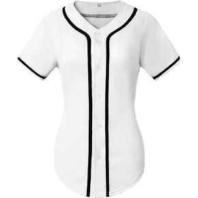 Yuji Itadori Women Baseball Jersey Softball Shirt Button Down Short Sleeve T-Shirts V-Neck Tops Hip Hop Sports Clothes