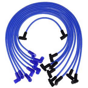 64602 High Energy 8mm Spark Plug Wires Set Replacement for Chevy/GM 1974-1988 305 350 400 SBC Engine 90° Boot Spark Plug Wire (9-Pack)