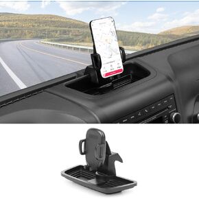 JeCar Phone Mount Holder Compatible with Jeep Wrangler JK & Unlimited 2012-2017 Dash Phone Mount with Storage Tray