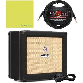 Orange Crush 35RT Guitar Combo Amplifier Bundle w/Pig Hog Black Instrument 10’ Cable, Power Supply AC Adapter and Liquid Audio Polishing Cloth in Saudi Arabia