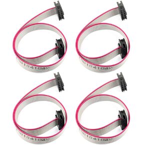 IDC Flat Ribbon Cable 8 Pin 2x4 2.0mm / 0.08" Pitch with Header Gray Color About 7.8" Long (Pack of 4pcs)