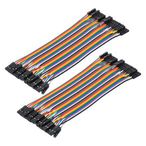 MECCANIXITY أنثى إلى أنثى 40Pin سلك توصيل اللوح 2.54 مم كابل شريط الملعب 15 سم كابلات شريط إلكترونيات طويلة لمشاريع اللوح الإلكترونية (حزمة من 2)