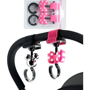 Stroller Hook/360°Rotating Stroller Hooks/Baby Stroller/Pink Stroller Hooks for Bags, Compatible with All Strollers or Shopping Carts,Cars, Cribs, Any Baby, Etc.