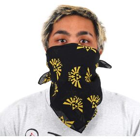 Bioworld Legend of Zelda Video Game Symbol All Over Print Adult Black Bandana