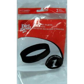 Dirt Devil Style 1 Vacuum Belt (2-Pack), 3157260001, Black