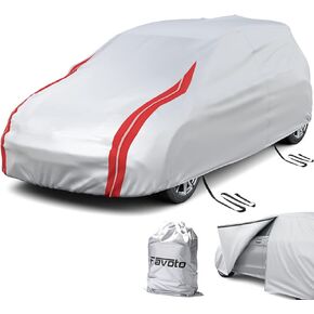 Favoto SUV Car Cover Waterproof - All Weather for Automobiles, Outdoor with Reflective Stripes Snow Sun Dust Protection Full Exterior Cover Universal Fit for SUV (188-198 inch)