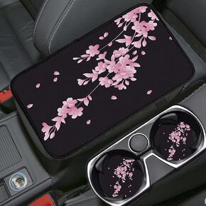 RAUEDWDJS Auto Center Console Cover Pad+ 2 Coasters, Stylish Pattern Soft Car Armrest Cover Auto Center Console Pad, Car Decorative Accessory Universal Fit for Most Car/SUV/Truck, Galaxy Paw Print