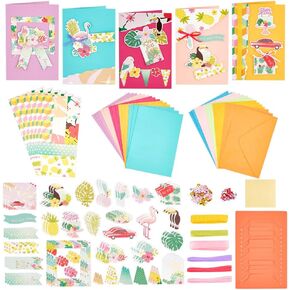 AHANDMAKER Handmade DIY Greeting Card Kits 15 Blank Cards 15 Colorful Envelopes DIY Greeting Card Making Kit Invitation Card Making for Teachers' Day Thanksgiving Christmas Birthday