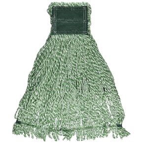 Rubbermaid Commercial Products Microfiber Tube Mop Head Replacement, Medium, 5-Inch Headband, Green, Heavy Duty Industrial Wet Mop For Floor Cleaning Office/School/Stadium/Lobby/Restaurant
